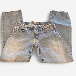 Big Star Maddie Mid-Rise Fit Bootcut Jeans - 28R - Light Wash with distressing